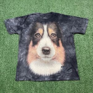 The Mountain Dog Graphic T Shirt Women's Size S Gray Tie Dye Short Sleeve Casual